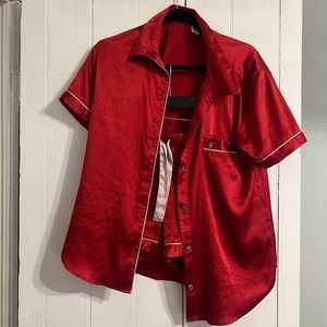 Red Satin Victoria Secret PJ Short Set
